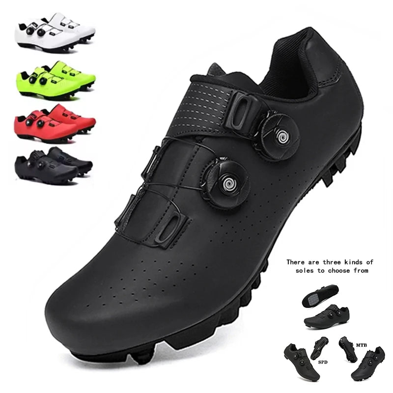 Chaussures de cyclisme pour homme : chaussures de course sur route à fixation automatique, chaussures de sport, chaussures d'entraînement sans crampons ; chaussures de cyclisme pour femme avec crampons SPD