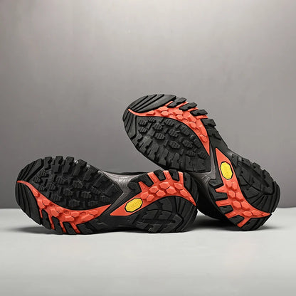 HIKEUP Scarponi da trekking da uomo alti, scarpe invernali da outdoor, con lacci, antiscivolo, sportive, casual, da trekking, in pelle scamosciata, calde