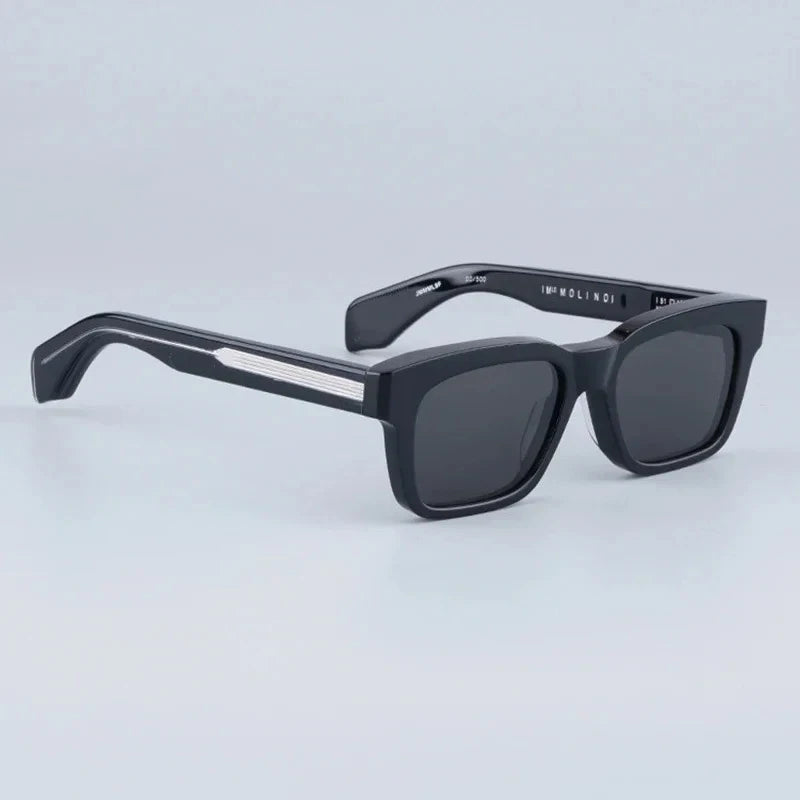 JMM Molino Square Sunglasses with Rivet Handmade Classical Vintage Acetate Designer Brand Prescription Eyeglasses with Case