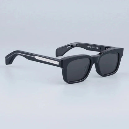 JMM Molino Square Sunglasses with Rivet Handmade Classical Vintage Acetate Designer Brand Prescription Eyeglasses with Case