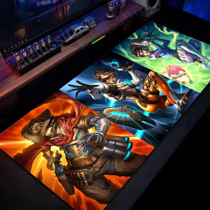 Mouse Pad de birou mare Overwatch pentru PC gaming, covoraș extins pentru tastatură Cute Pink, accesorii gaming pentru laptop, Desk Mat Kawaii HD