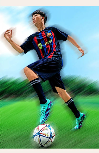 Chuteiras de futebol para homem, sapatos desportivos de futebol, para jogos, unissexo, ultraleves, confortáveis, antiderrapantes, para exterior, para relva, para adultos, de alta qualidade