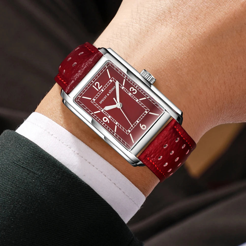 New Specht & Söhne Fashion Couple Watches VH31 Quartz Watches Casual Retro Clocks Sapphire Crystal Leather Strap Wristwatch