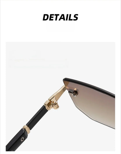 Vintage Rectangle Sunglasses Men New Rimless Fashion Beach Shades Women Trendy Luxury Brand Design Casual Anti-UV Sun Glasses
