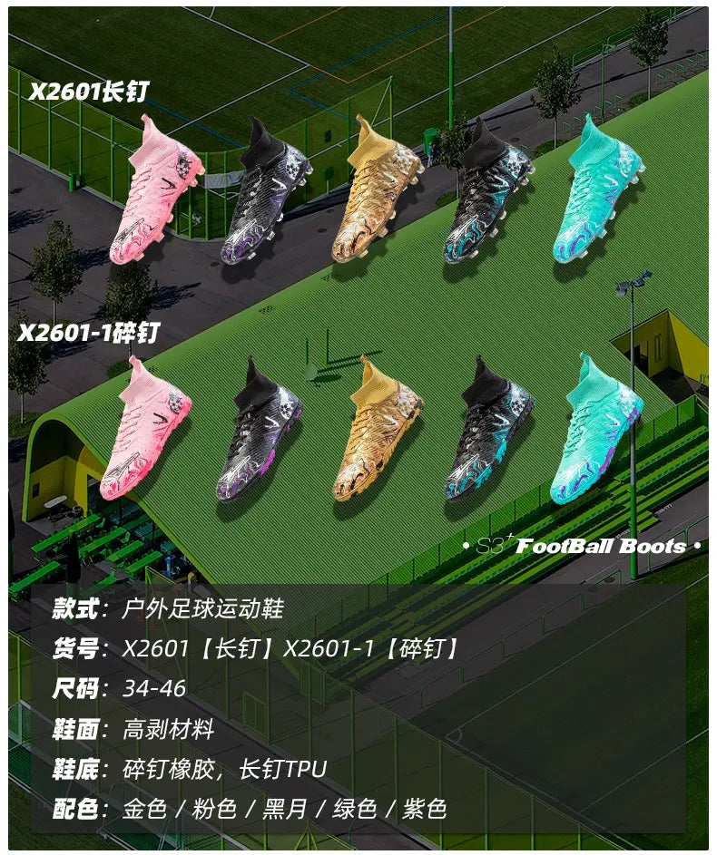 Sapatilhas de futebol profissional para homem, sapatilhas com pitões, sapatilhas de futebol originais, botas para campo de futebol de interior, treino em relva, TF/FG, ténis
