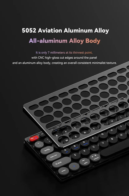 98-Key Ultra-Thin Silent Keyboard with Scissor-Switch, Tri-Mode BT/2.4G/Type-C Connectivity&Ergonomic Design For Typing