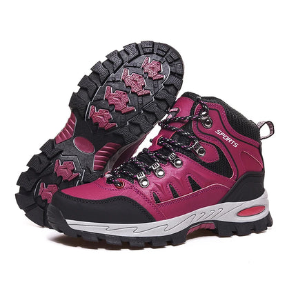 Outdoor Waterproof Hiking Boots Men's Women's Spring And Autumn Hiking Wear-resistant Mountain Sports Boots Hunting Sports Shoes