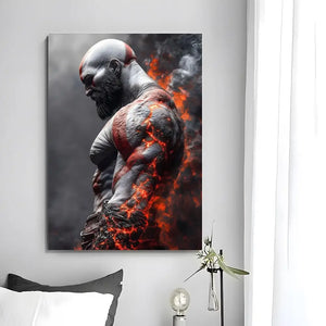 Game G-God of War Poster  Self-adhesive Art Waterproof Paper Sticker Coffee House Bar Room Wall Decor