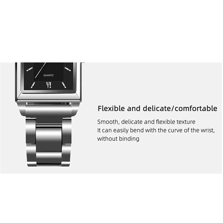Fashion Watches for Men Luxury Rectangle Stainless Steel Men's Quartz Wristwatch Business Man Watch Clock Gift relogio masculino