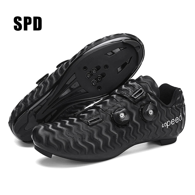 Chaussures de cyclisme pour homme : chaussures de course sur route à fixation automatique, chaussures de sport, chaussures d'entraînement sans crampons ; chaussures de cyclisme pour femme avec crampons SPD