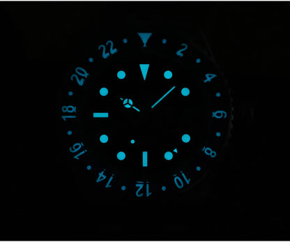 San Martin NH34 40mm GMT Luxury Sports Style Full Luminous Bidirectional Sapphire Bezel Automatic Mechanical Watch 20 Bar SN0005