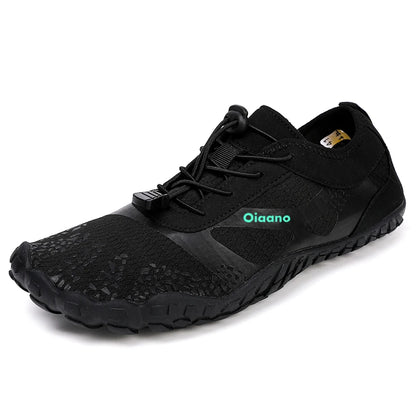 Oiaano Barfußschuhe mit breiter Zehenbox, schwarz, für Damen und Herren, Unisex-Sportsneaker, Aqua-Strandschuhe mit weicher Sohle, leicht und atmungsaktiv