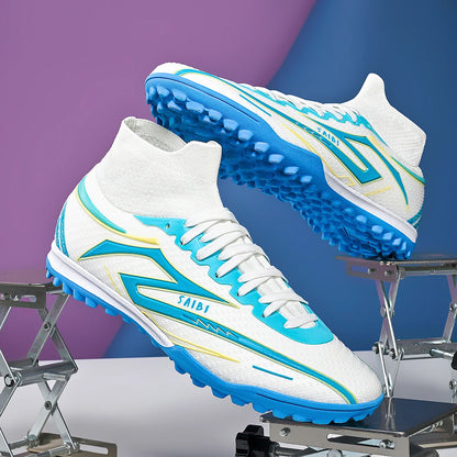 Botas de fútbol Outdoor TF Turf: parte superior de tejido PU cómodo, suela de goma de alto agarre, calidad fiable. Zapatillas deportivas para niños y adolescentes.