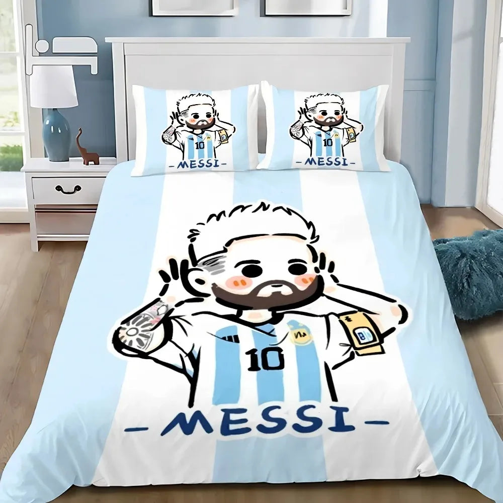 Football Star M-messis Duvet Cover Pillowcase Bedding Set Adult Boy Girl Bedroom Decoration Children Single Double Large Size