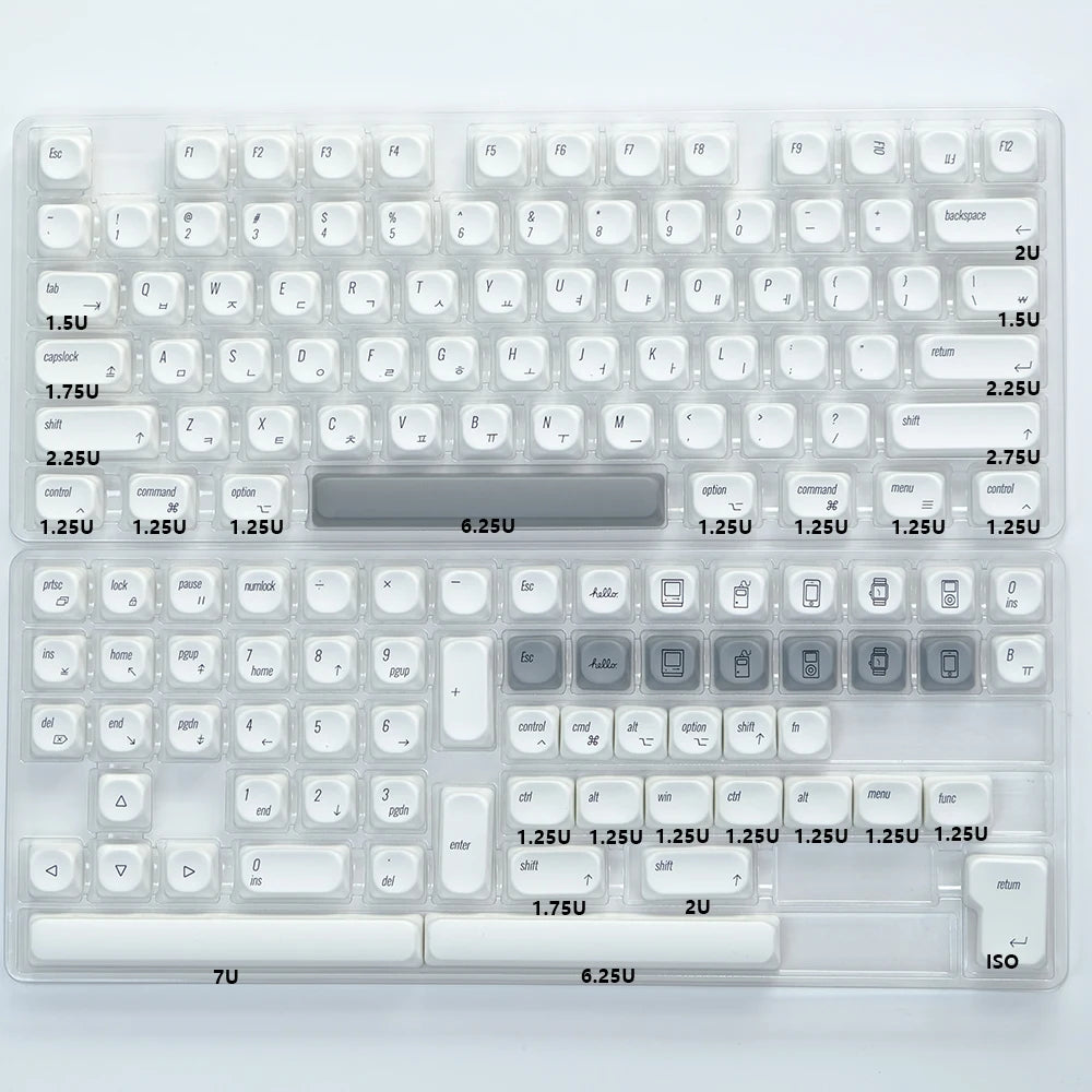 KBDiy KOA  Profile PBT Honey Milk Keycaps Russian Korean Japanese 137 Keys Caps for Mechanical Keyboard Keycap MAC for MX Switch