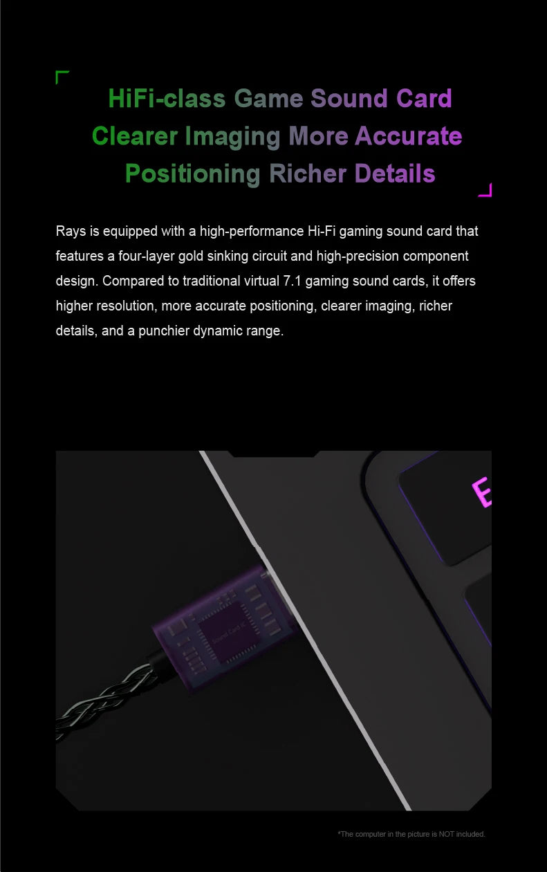 MOONDROP RAYS Gaming Earphones USB-C DSP Gaming IEMs – HiFi Wired In-Ear Gaming Earbuds with AI Noise Cancelling Microphone