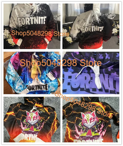 Męskie i damskie bluzy z kapturem z nadrukiem 3D Battle Royale z motywem Fortnite Victory – bluzy z kapturem dla chłopców i dziewcząt w stylu streetwear
