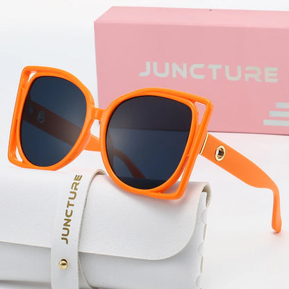 JUNCTURE Oversized Square Sunglasses Women Fashion Sun Glasses Yellow Gradient Lady Party Holiday Gifts Sunglasses for Women
