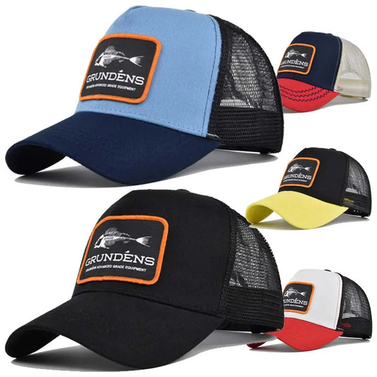 High Quality Fish Bone Cartoon Snapback Baseball Cap Hip Hop Dad Mesh Hat Trucker Hat Outdoor Sports Cycling Travel Sun Hat