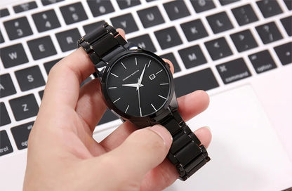 Pánské hodinky Hannah Martin, pouzdro z nerezové oceli, quartzový strojek, ciferník o průměru 41 mm, profesionální styl, s ukazatelem data (imitace)