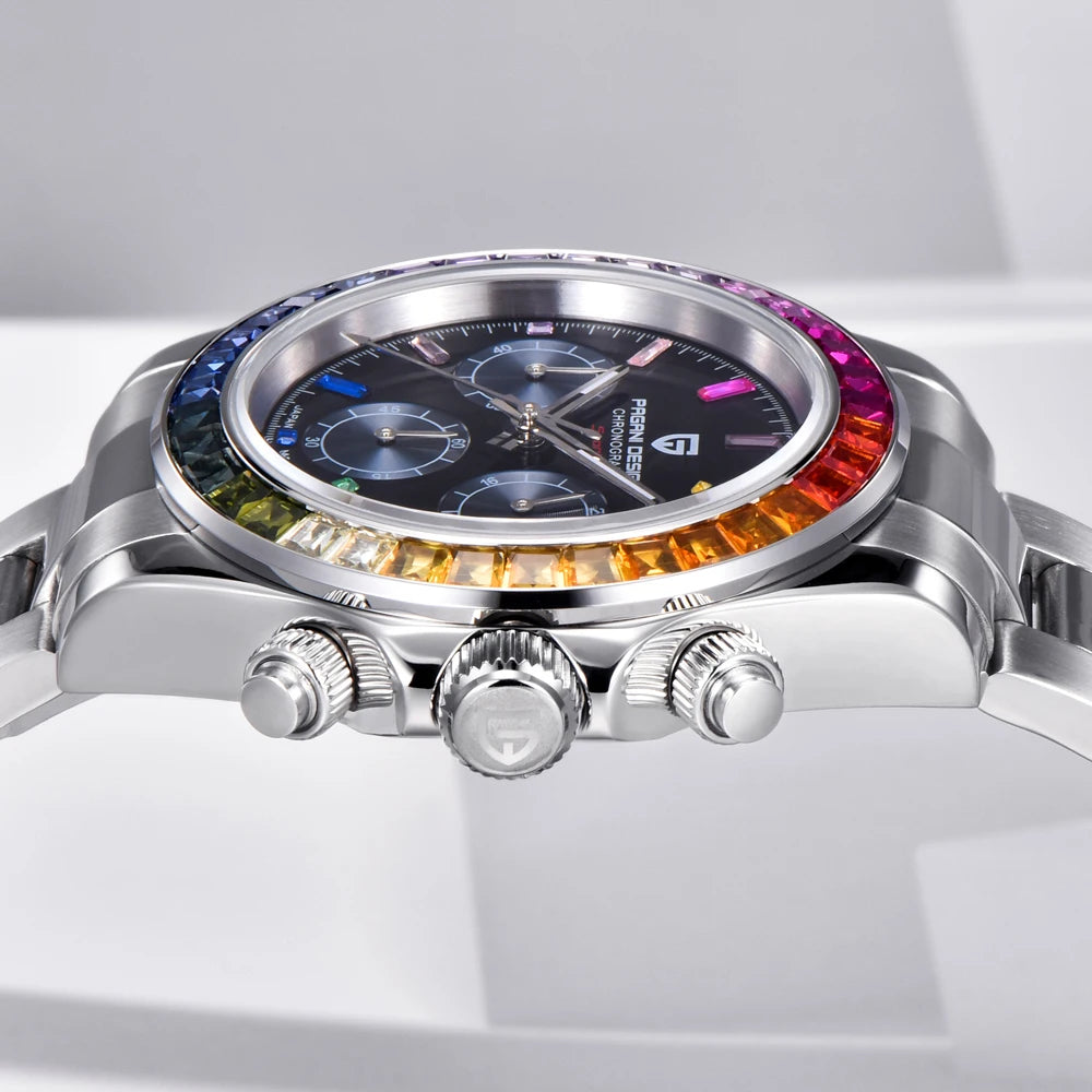 2026 PAGANI DESIGN New Colored diamonds Men's Watches top brand Luxury Quartz Wrist Watch Men Watch Men Chronograph Japan VK63