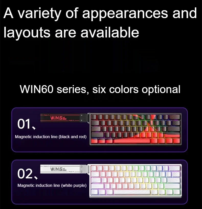 AULA WIN60 HE Magnetic  Keyboard Wired Trigger 8K Return Esports Gamer Customize RGB Mechanical Gaming Keyboard