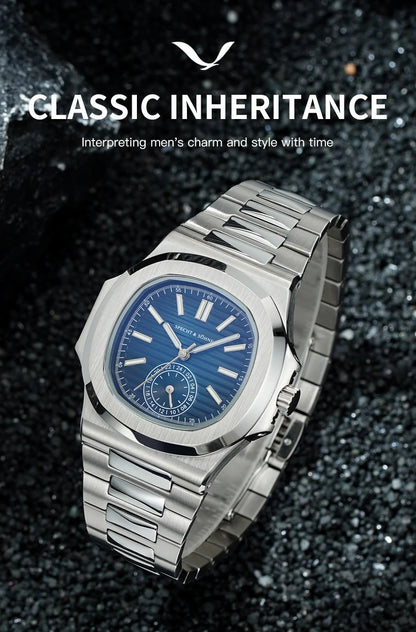 Specht & Söhne New Classic 40.8MM Ultrathin Watch For Men Japan VH60 Movt Sapphire Crystal 5980 Sports Wristwatch 50M Waterproof