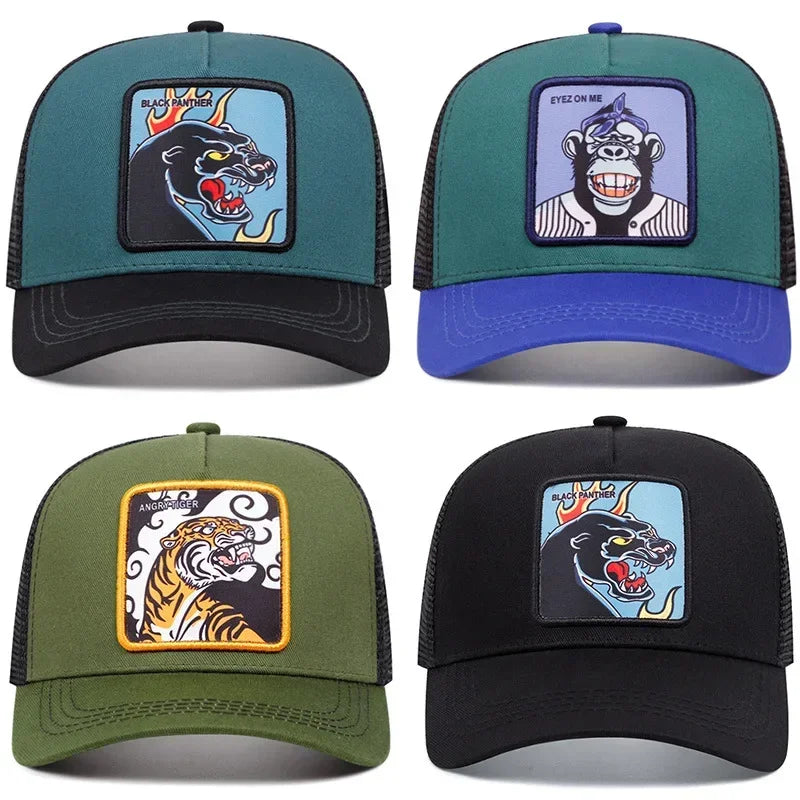 New High Quality Outdoor Sport Black Panther Baseball Cap Spring And Summer Embroidered Adjustable Unisex Hip Hop Dad Mesh Hat