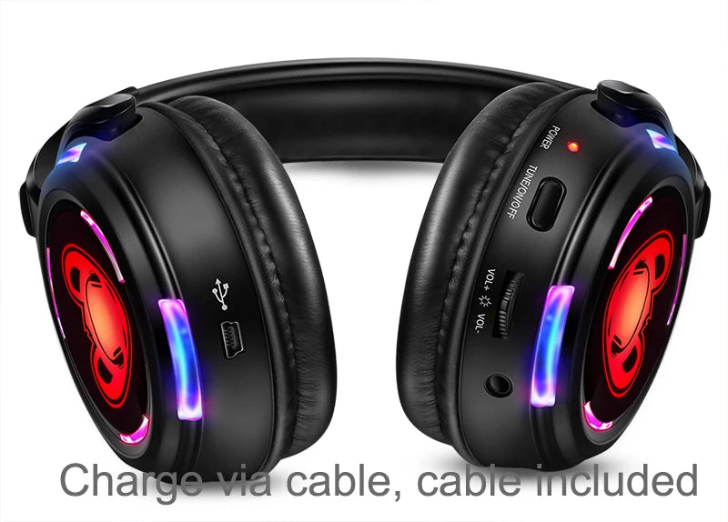 Cuffie wireless Silent Disco RF LED DJ Party 863–865MHz/915MHz con illuminazione LED a 3 canali e batteria da 10H