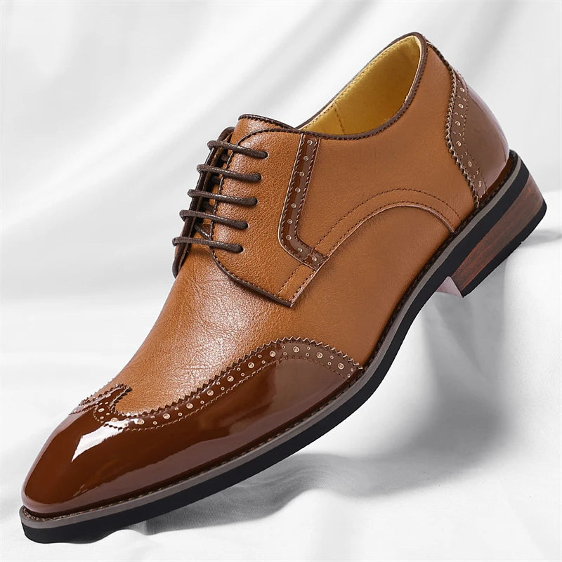 PU bőr férfi oxford cipő – elegáns és alkalmi cipő – üzleti férfi öltönycipő – új dizájnú derby cipő – sétálócipő