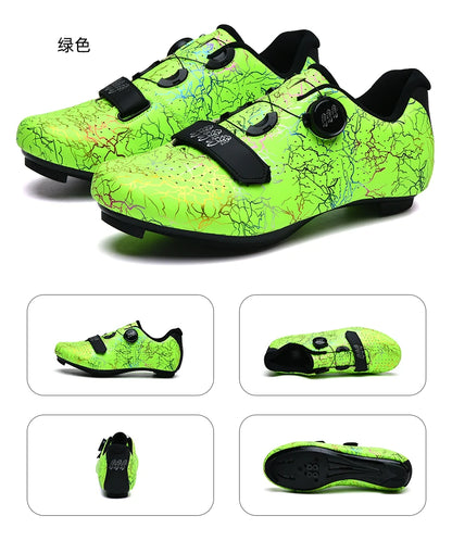 Zapatillas de ciclismo para hombre con cierre automático; zapatillas de ciclismo de carretera; zapatillas deportivas de ciclismo de montaña para exterior; zapatillas de ciclismo de spinning para mujer para interior