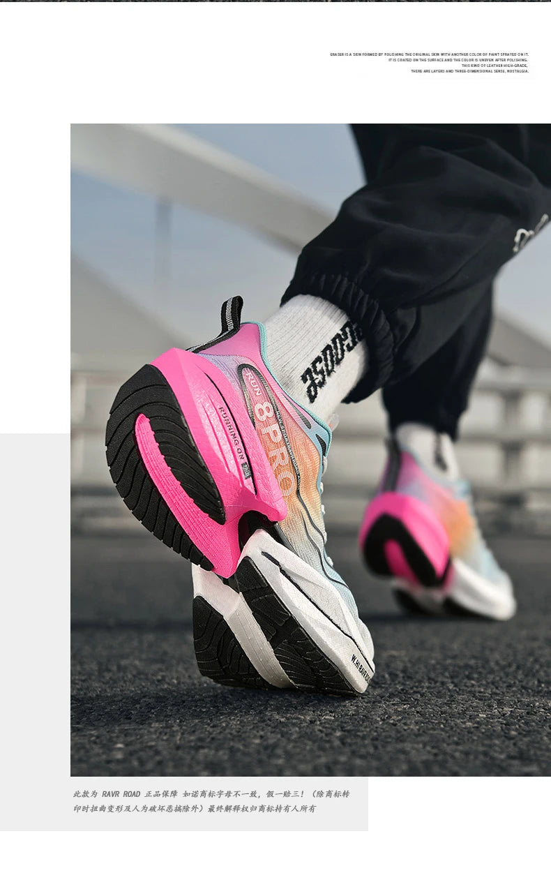 NEW Sports Running Shoes Men Marathon Breathable Comfortable Women Athletic Training Outdoor Sneakers Air Cushion Carbon Plate