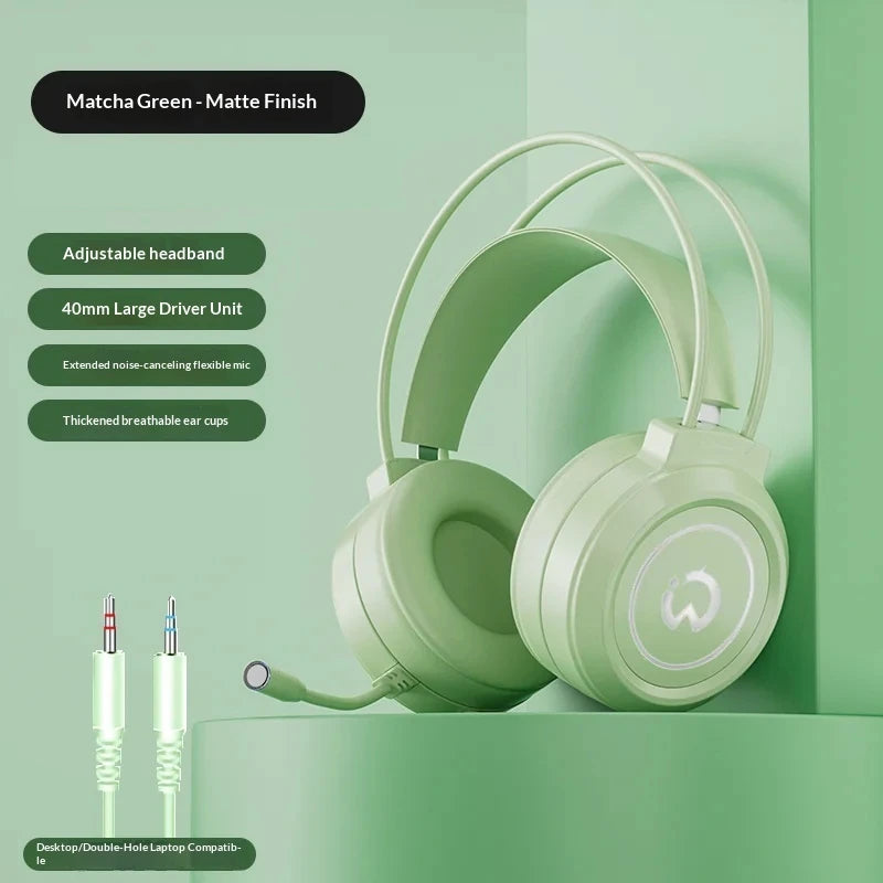Casque de jeu filaire Paw Hunter T9 avec microphone et éclairage RGB, son surround virtuel 7.1, casque supra-auriculaire pour PC, ordinateur portable et jeux.