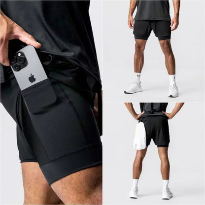 Dragon Ball Men's Shorts Double Layer 2-in-1 Shorts Vegeta Japan Anime Summer Autumn Quick-Drying Fake Two-piece Sports Shorts
