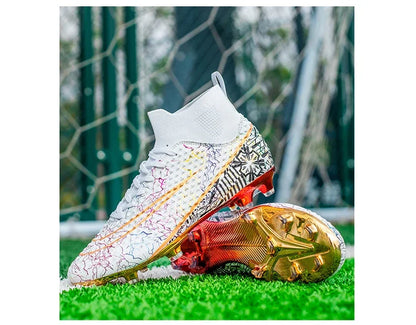 Chaussures de football pour enfants, crampons de football pour garçons et filles, chaussures de sport d'extérieur légères, durables et antidérapantes pour les jeunes