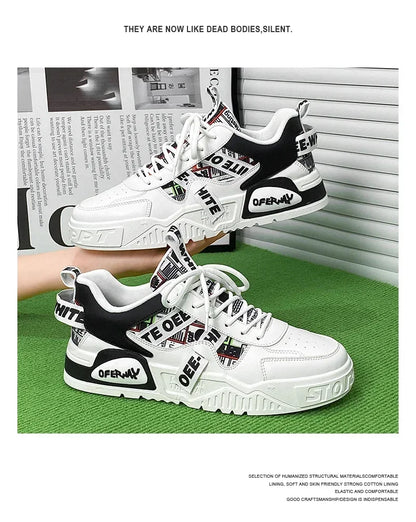 Scarpe da skateboard da uomo, sneakers estive, in pelle, casual, alla moda, per attività all'aperto, corsa, sport, escursionismo, tennis, con zeppa, di marca, di lusso