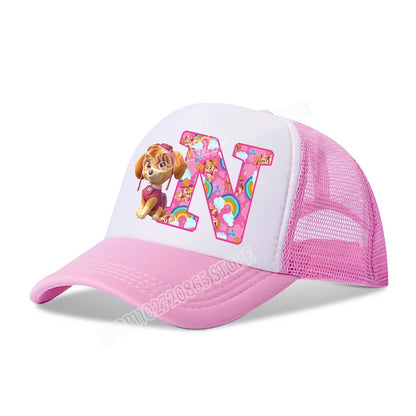 Paw Patrols Baseball Cap Skye Cartoon Anime A-Z Letters Printed Girls Headwear Summer Athleisure Adjustable Fashion Hats Gift