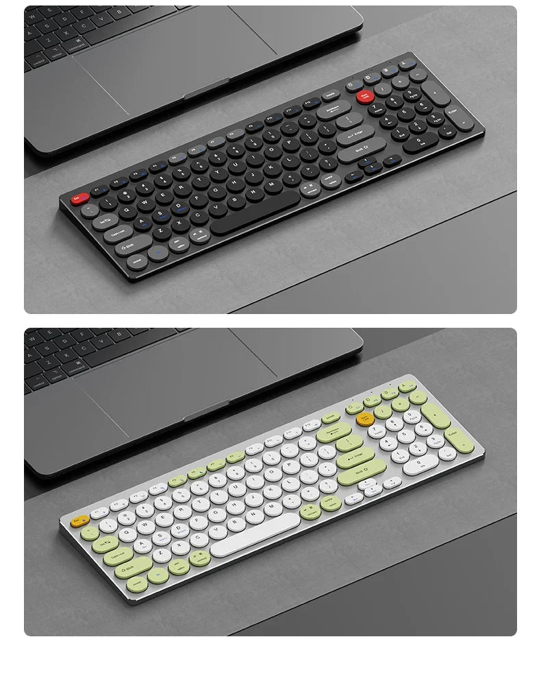 98-Key Ultra-Thin Silent Keyboard with Scissor-Switch, Tri-Mode BT/2.4G/Type-C Connectivity&Ergonomic Design For Typing