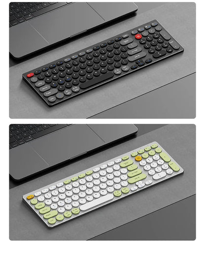 98-Key Ultra-Thin Silent Keyboard with Scissor-Switch, Tri-Mode BT/2.4G/Type-C Connectivity&Ergonomic Design For Typing