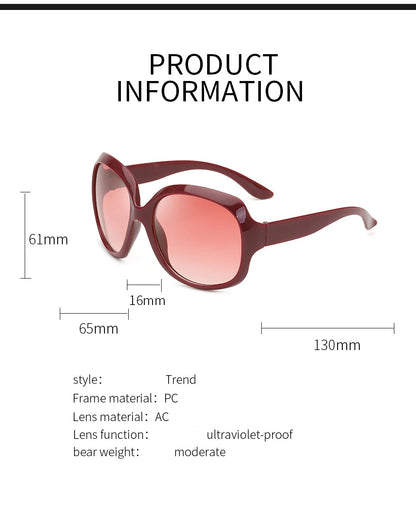 Oversized  Sunglasses Women Luxury Brand Designers Oval Sun Glasses Vintage Black Shades UV400 zonnebril dames