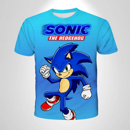 206 Sonic The Hedgehog – anime – oddychająca koszulka dla chłopców, odzież dziecięca, odzież codzienna, oddychający, cienki krój, koszulka unisex