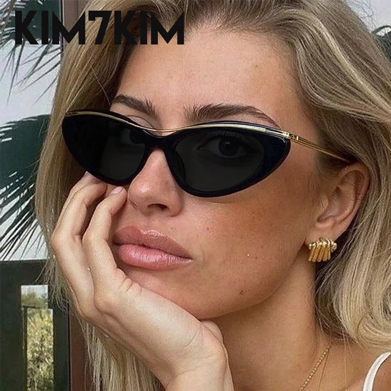 Fashion Small Cat Eye Sunglasses Women 2026 Luxury Brand Punk Metal Frame Sunglass Vintage Sexy Traveling Eyewear UV400 Shades