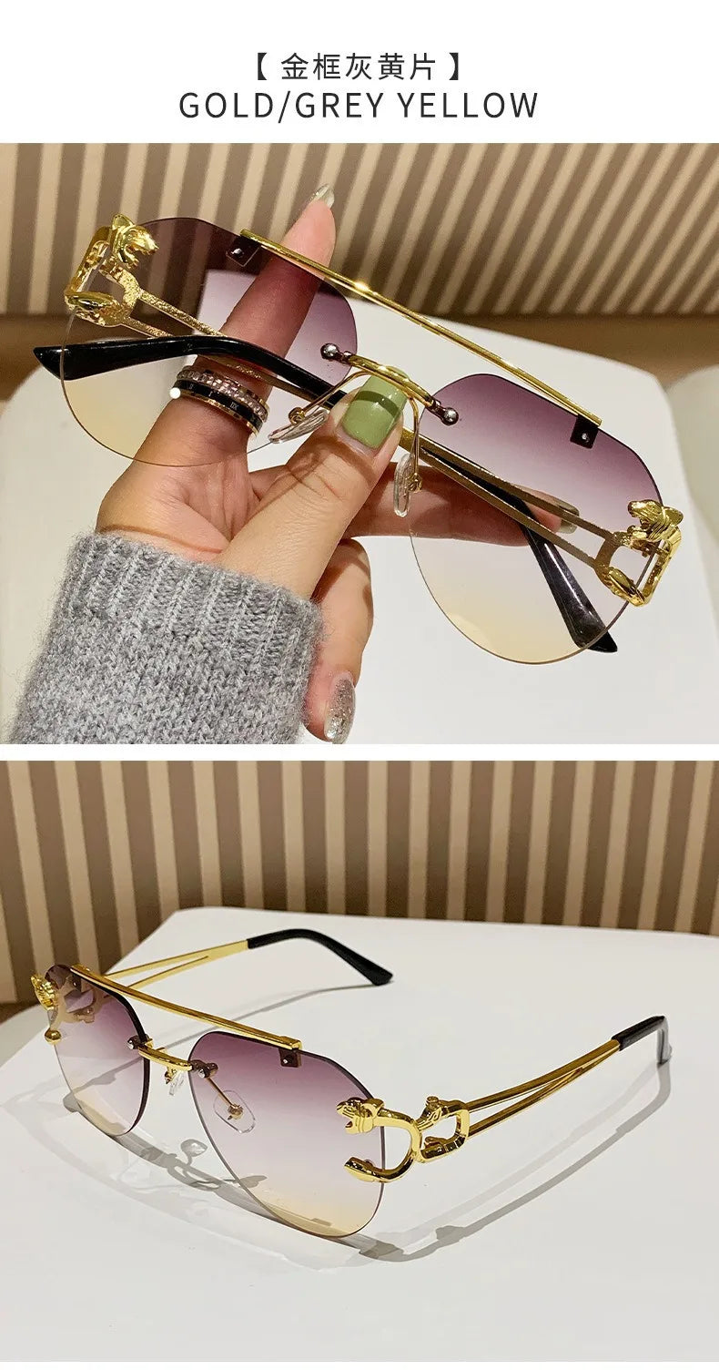 Keret nélküli női napszemüveg, luxus, designer, vintage, UV400, férfi napszemüveg, Lunette, Shades De Soleil, Femme, Gafas De Sol, Mujer, Lentes