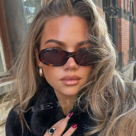 Classic Oval Sunglasses Women Men New Thick Frame Party Sunglasses Hip Hop Cool Luxury Designer Brand Eyeglasses UV400 Eyewear