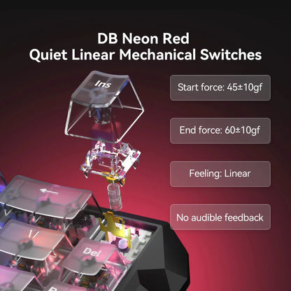 DarKBeacon RGB 87 Tasten kompaktes TKL-Keyboard, USB-kabelgebunden, Hot-Swappable, leise mechanische Tastatur für Windows-Laptop, PC, Gaming und Arbeit