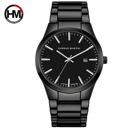 Pánské hodinky Hannah Martin, pouzdro z nerezové oceli, quartzový strojek, ciferník o průměru 41 mm, profesionální styl, s ukazatelem data (imitace)