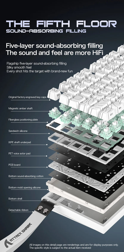 Attack Shark R82HE Wired RGB Magnetic Switch Keyboard, 256K Scan Sampling Rate, 0.005RT Accuracy 8K Return Rate