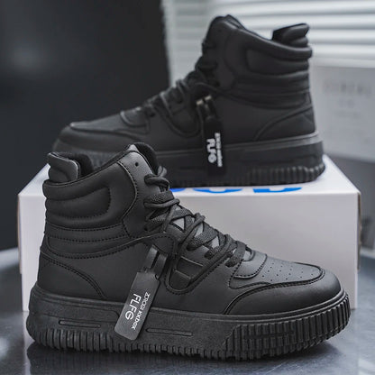 Fashion Casual Sneakers High Top Skateboard Shoes Student Boots Men and Women Trend Wear Resistant Two-color Couples