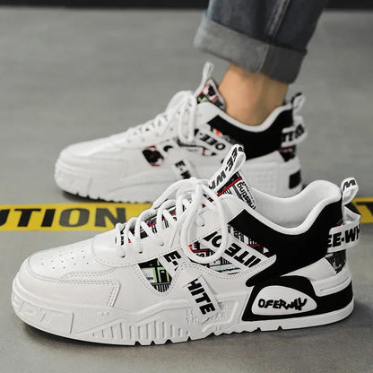 Scarpe da skateboard da uomo, sneakers estive, in pelle, casual, alla moda, per attività all'aperto, corsa, sport, escursionismo, tennis, con zeppa, di marca, di lusso
