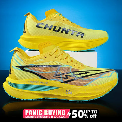 Men Running Shoes Carbon Board Speciality Marathon Sports Breathable Lightweight Women's Comfortable Nonskid Chunta Sneakers